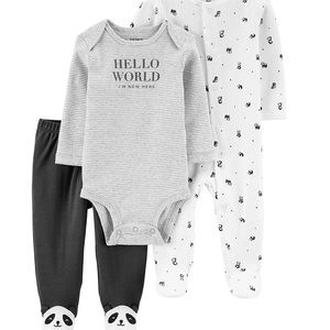 Carter NB 3 pc footie set